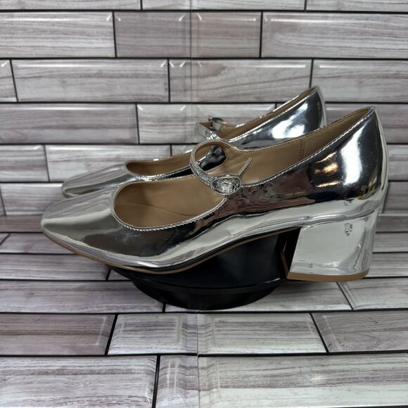 Steve Madden Women's Silver Hawke Round Toe Mary Jane Pumps Shoe‎ Size 7.5-NEW - Picture 4 of 9
